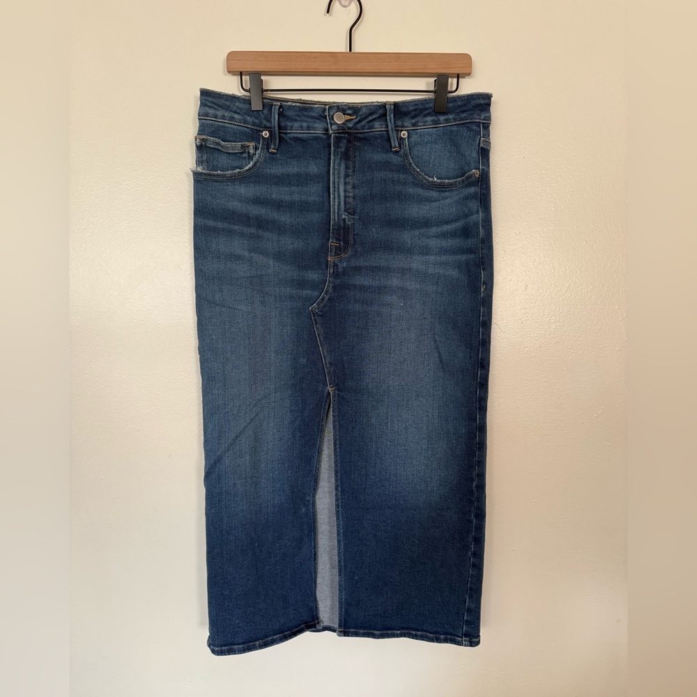 Good American Denim Midi Skirt Size 14